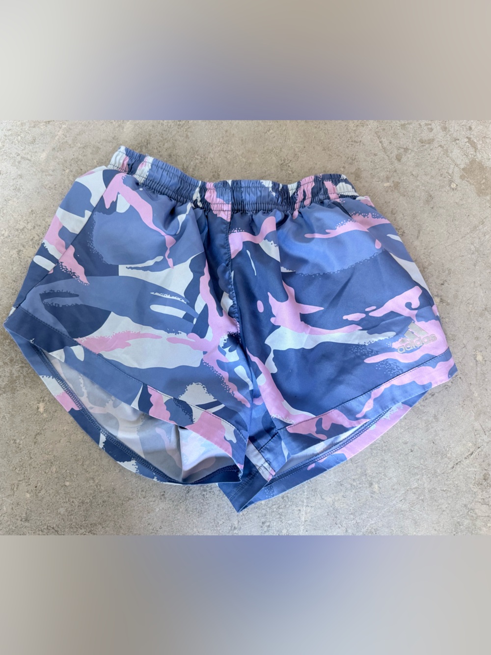 adidas Blue, Pink & White Camo Athletic Shorts